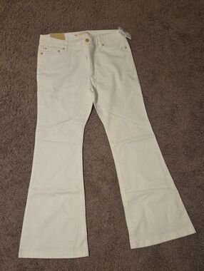 Michael Kors Womens White Flared Jeans